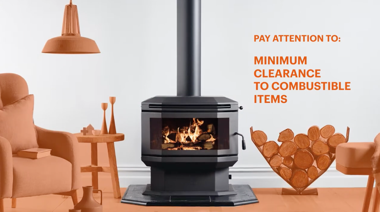 In a minute - clearance to combustibles